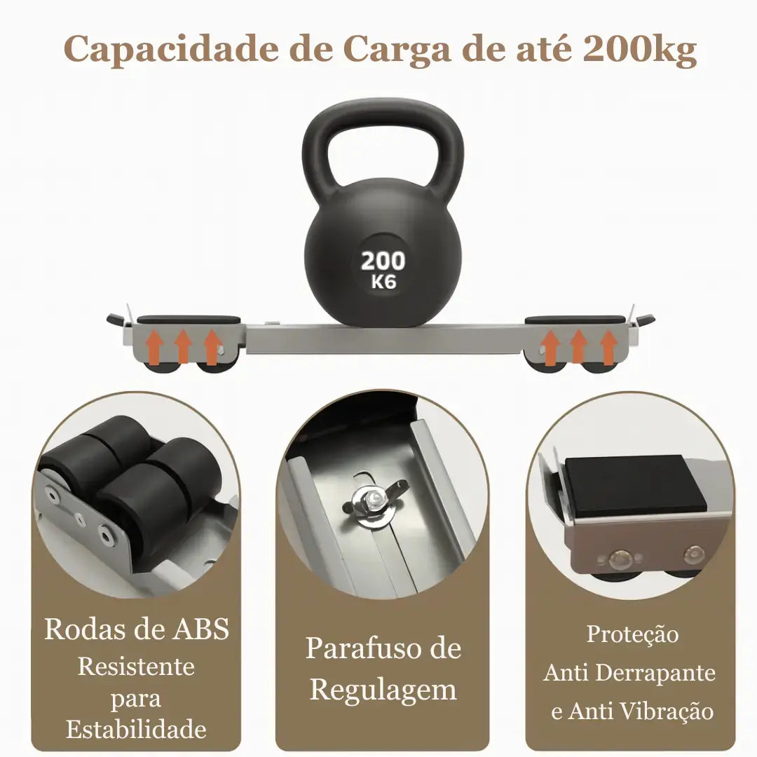 Base ForceMove: Suporte Universal Antiferrugem e Antiderrapante para Móveis e Eletrodomésticos