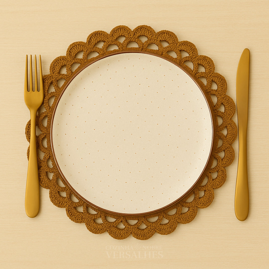 Jogo de Pratos Milano: Porcelana Premium Decorada 25cm (4 Unidades)