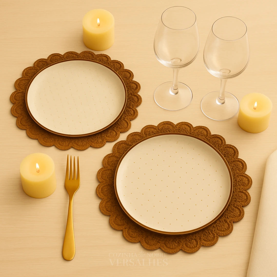 Jogo de Pratos Milano: Porcelana Premium Decorada 25cm (4 Unidades)