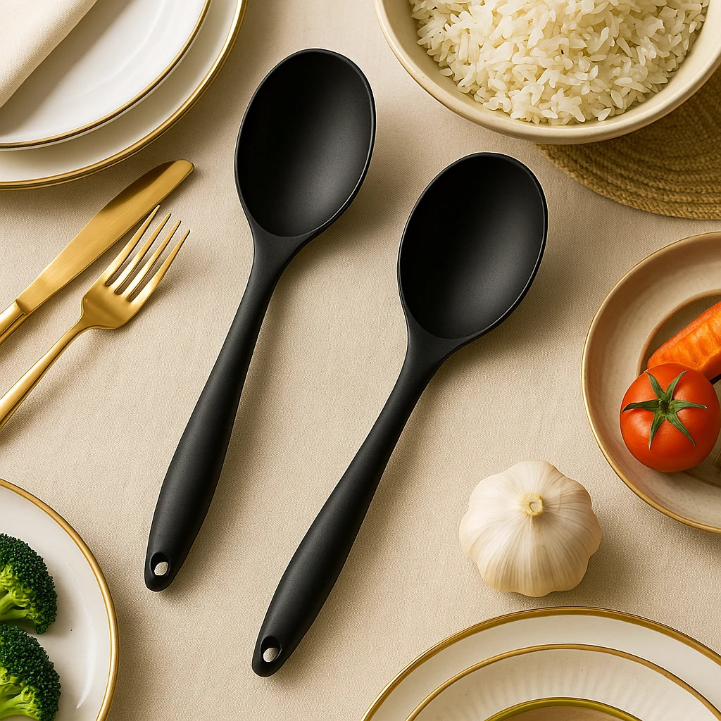 Kit Aurora Silicone: 2 Colheres Antiaderentes Livres de BPA