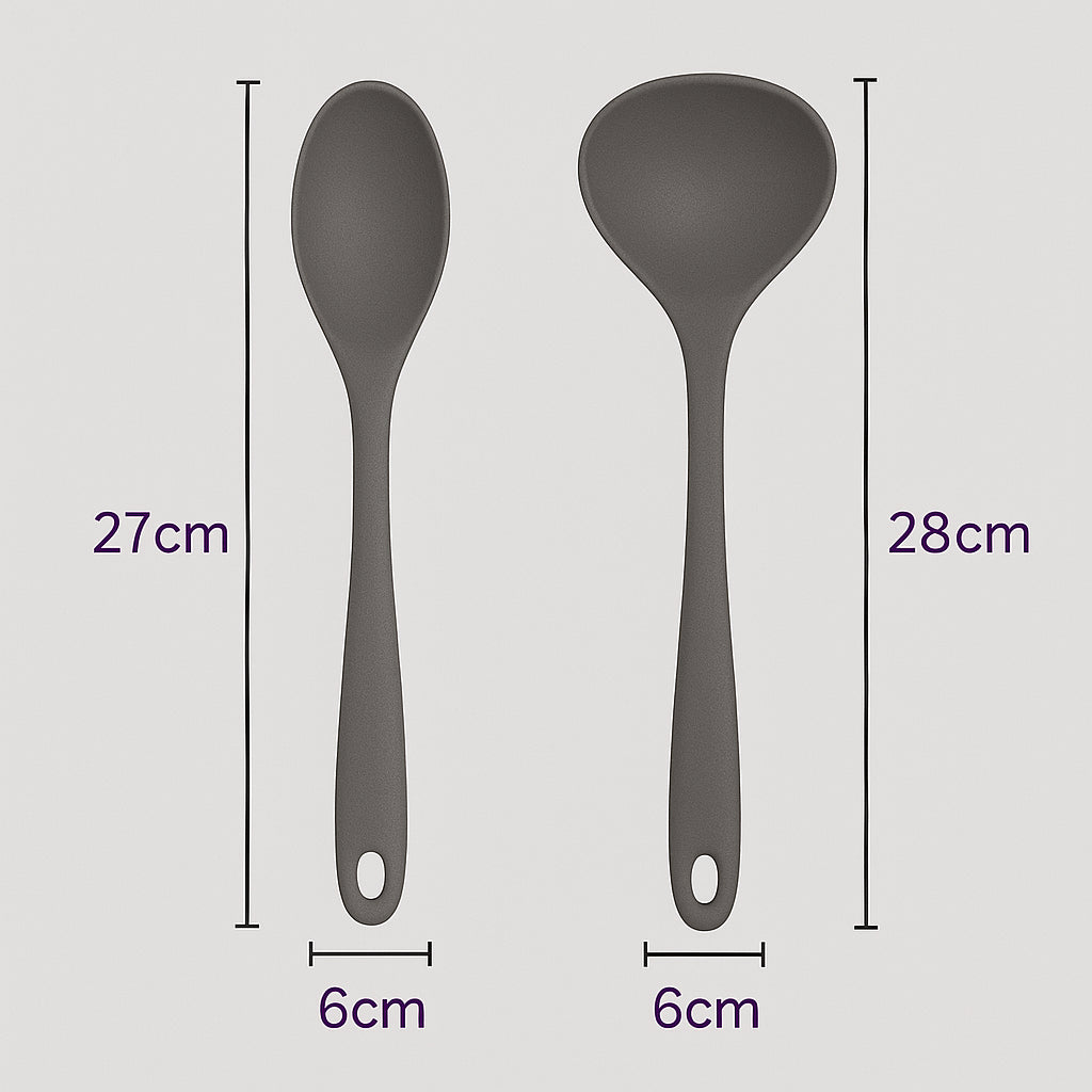 Kit Belmon Silicone: 2 Utensílios de Cozinha ( Concha e Colher )