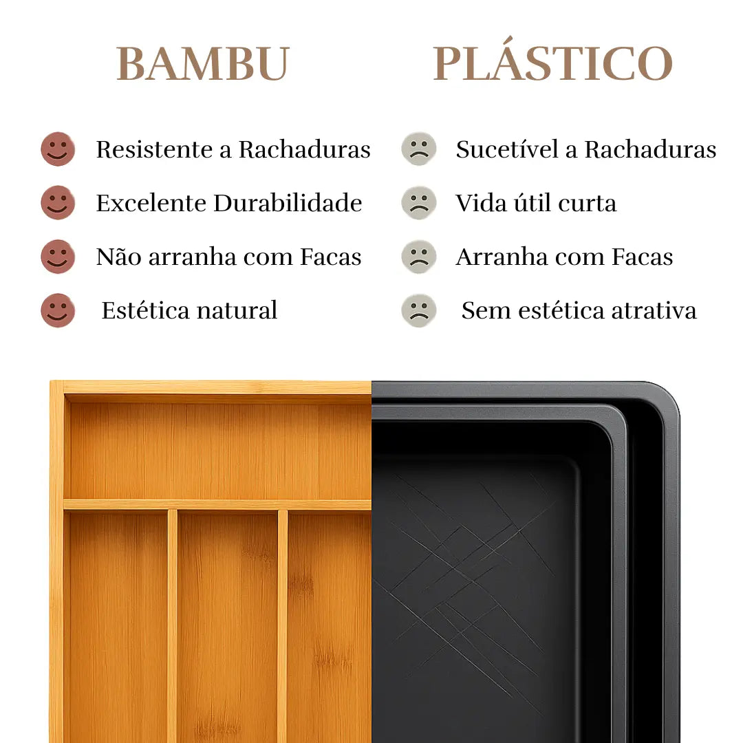 Porta Talheres Imperiale: Organizador Expansível de 7 Divisórias