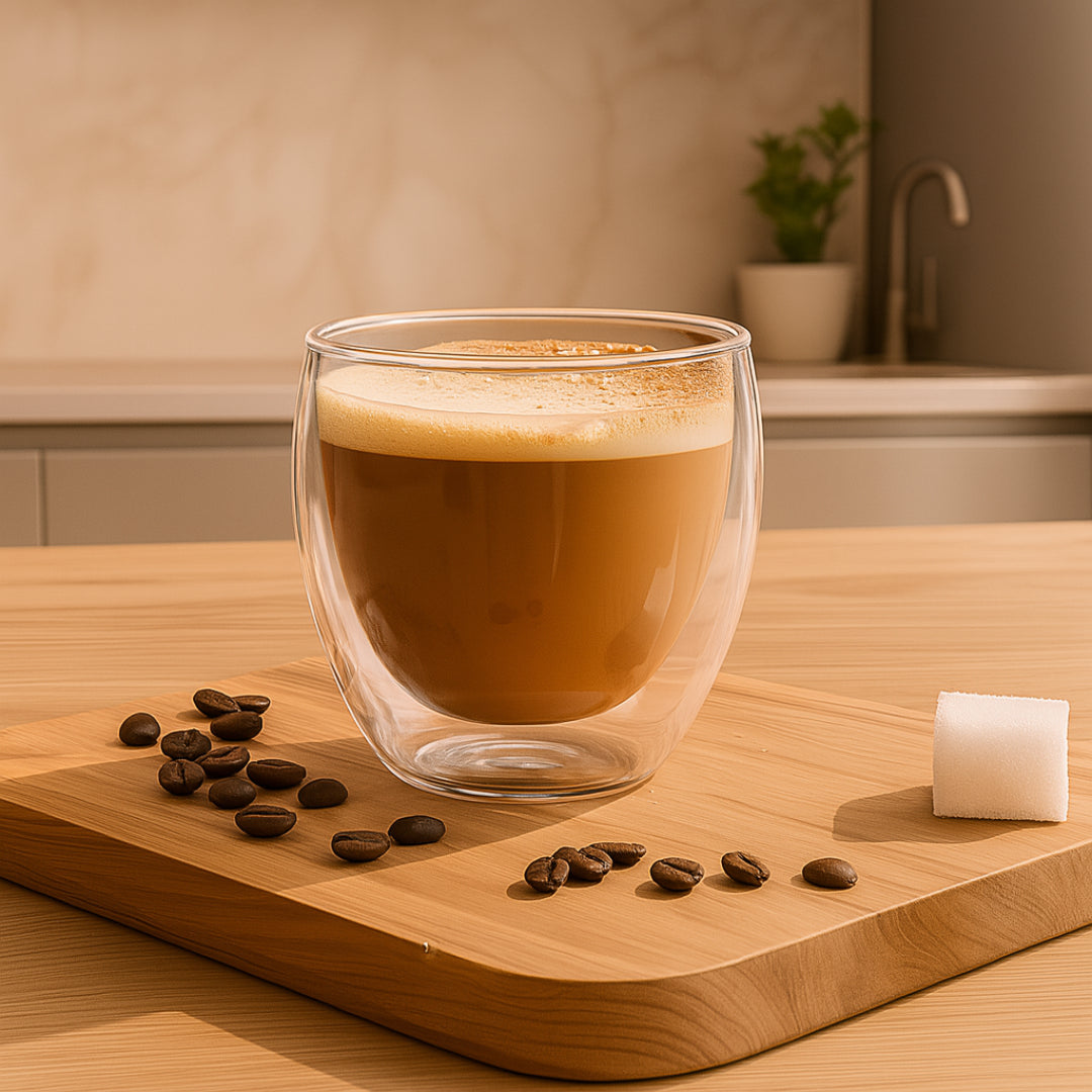 Xícara Gourmet Monarque: Vidro Duplo com Isolamento Térmico