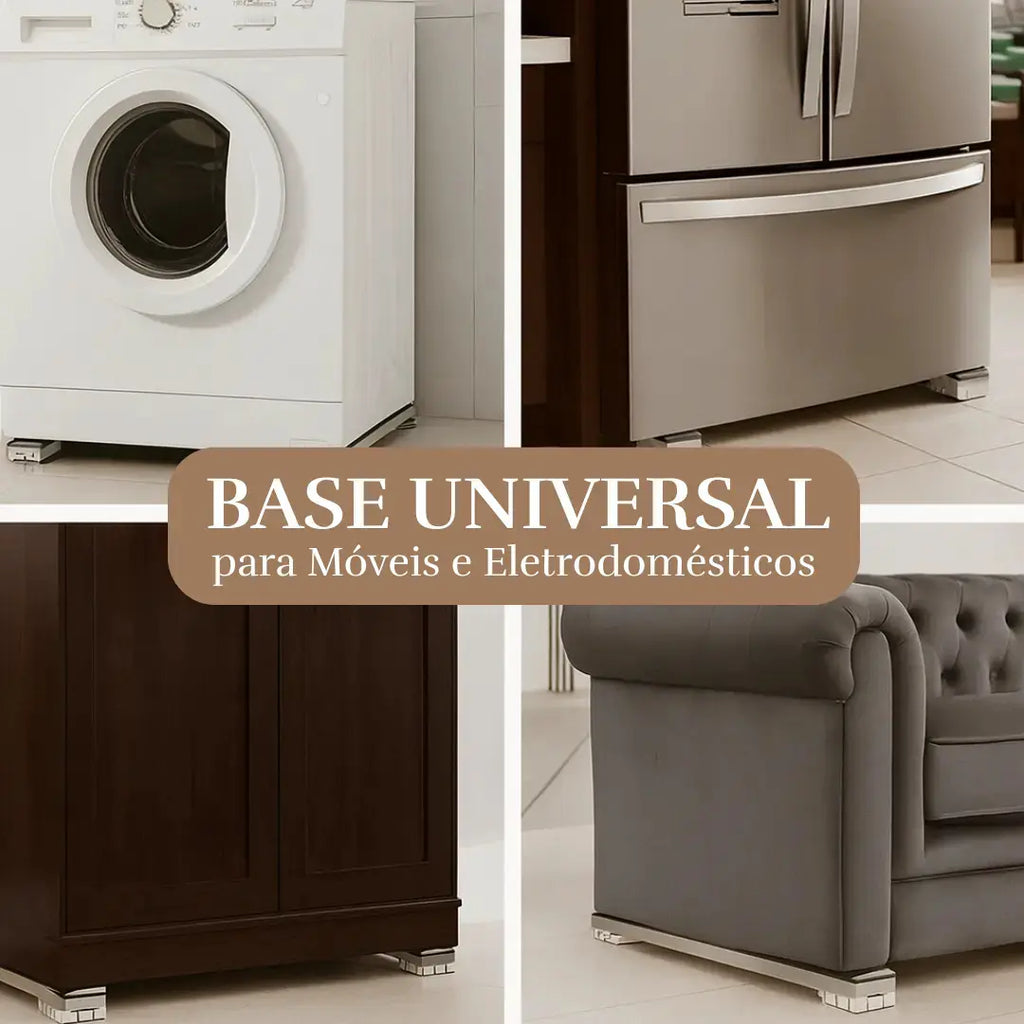 Base ForceMove: Suporte Universal Antiferrugem e Antiderrapante para Móveis e Eletrodomésticos