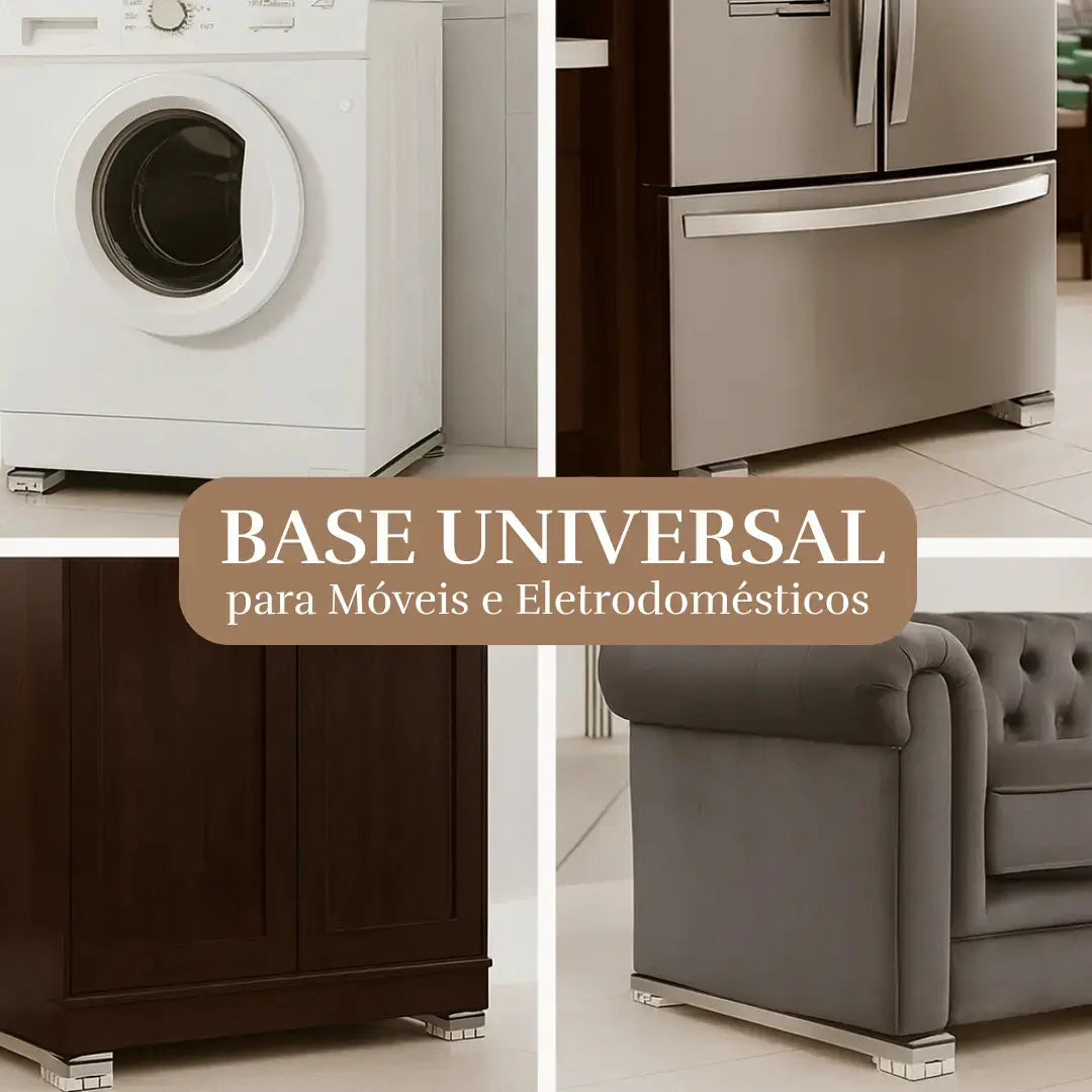 Base ForceMove: Suporte Universal Antiferrugem e Antiderrapante para Móveis e Eletrodomésticos