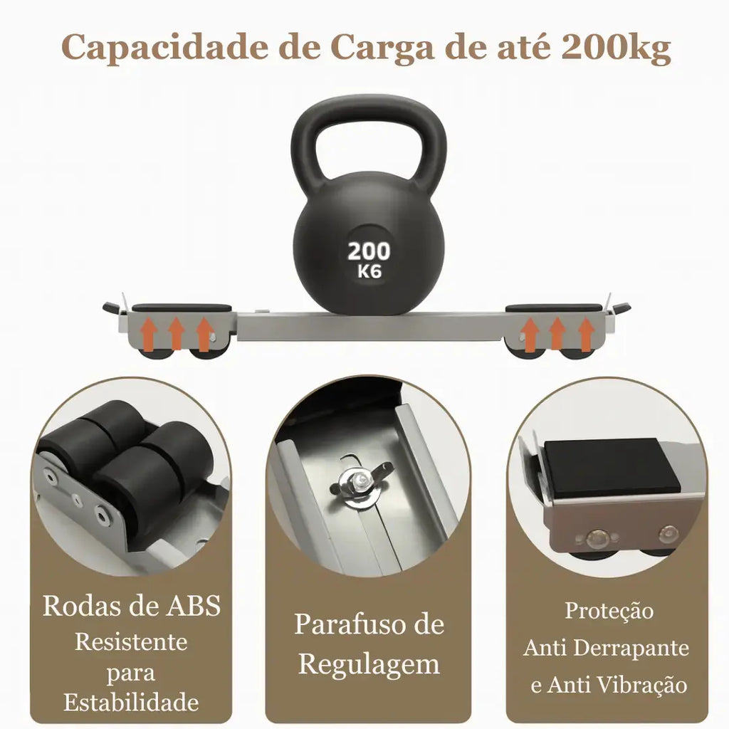 Base ForceMove: Suporte Universal Antiferrugem e Antiderrapante para Móveis e Eletrodomésticos