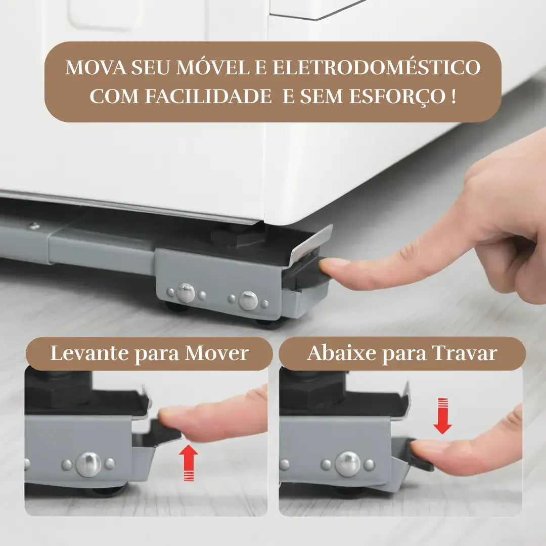 Base ForceMove: Suporte Universal Antiferrugem e Antiderrapante para Móveis e Eletrodomésticos