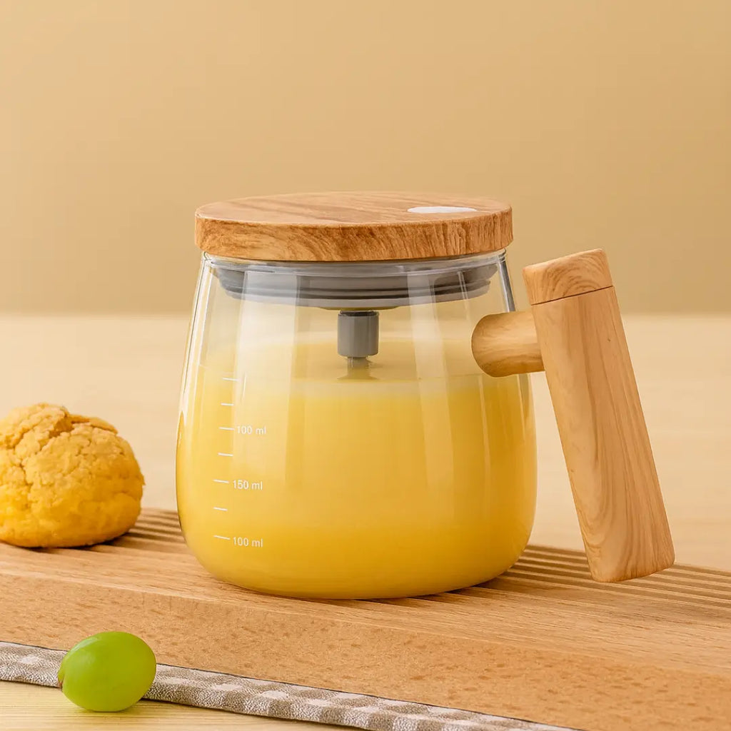 Caneca Auréa Elite: Mistura Automática com Detalhes Exclusivos em Vidro e Bambu