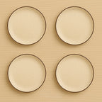 Jogo de Pratos Milano: Porcelana Premium Decorada 25cm (4 Unidades)