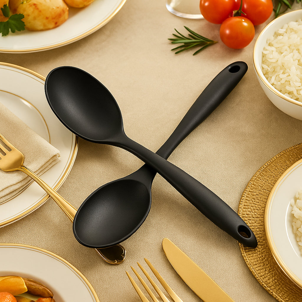 Kit Aurora Silicone: 2 Colheres Antiaderentes Livres de BPA