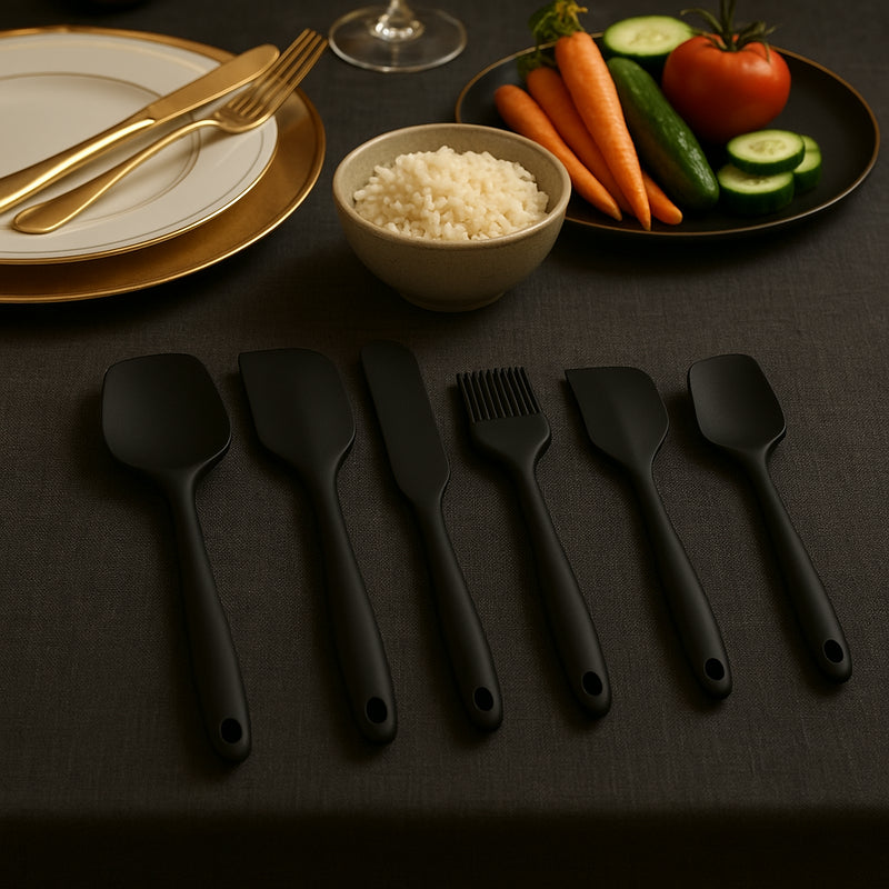 Kit Fiora Silicone: 6 Utensílios de Cozinha