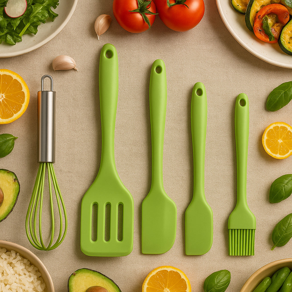 Kit Siena Silicone: 5 Utensílios Antiaderentes