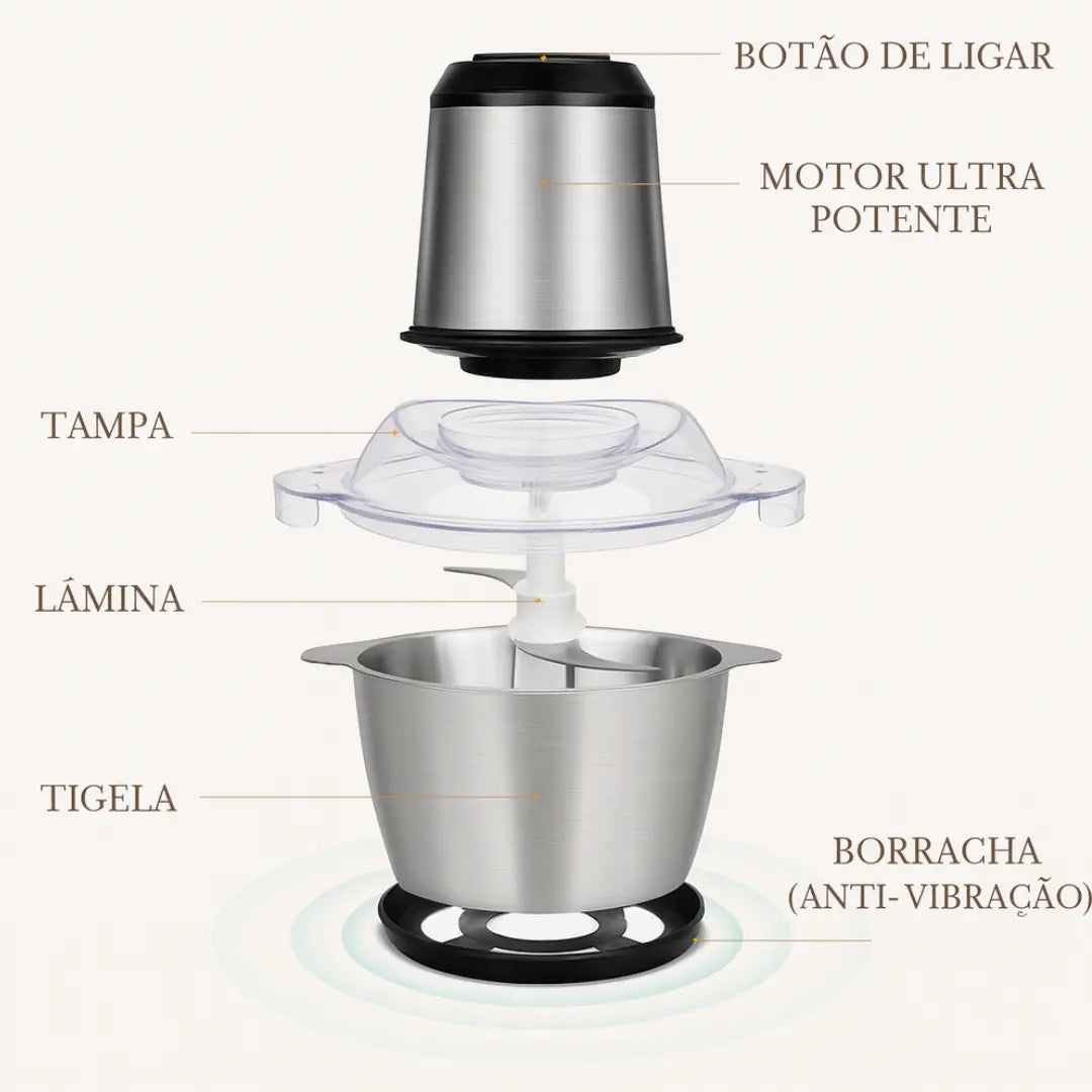 PowerChef Elite Inox Triturador Elétrico Profissional Multiuso