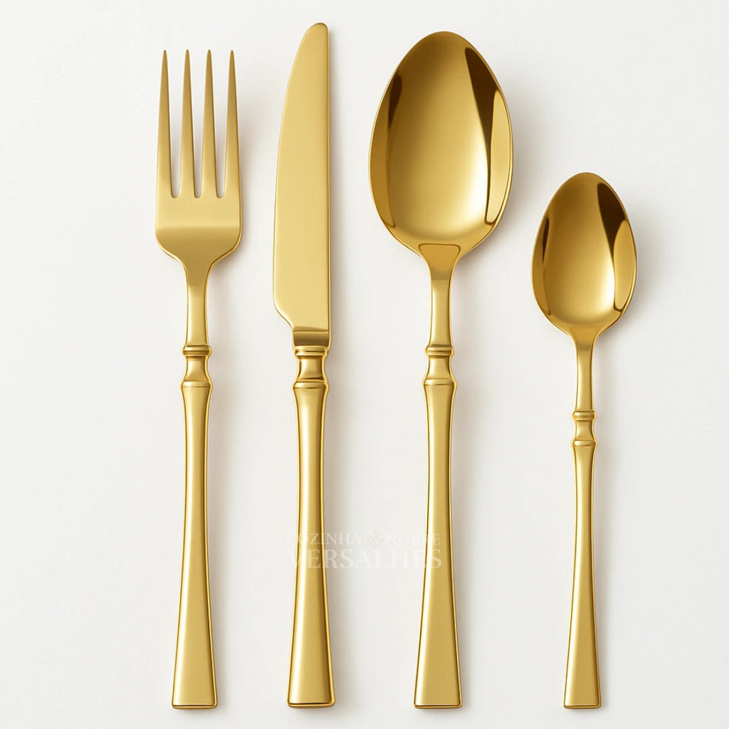 Talheres Veneza: Jogo de Talheres de Luxo de 24 Peças