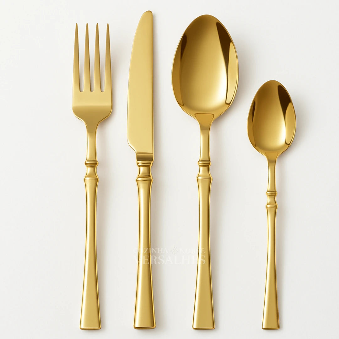 Talheres Veneza: Jogo de Talheres de Luxo de 24 Peças